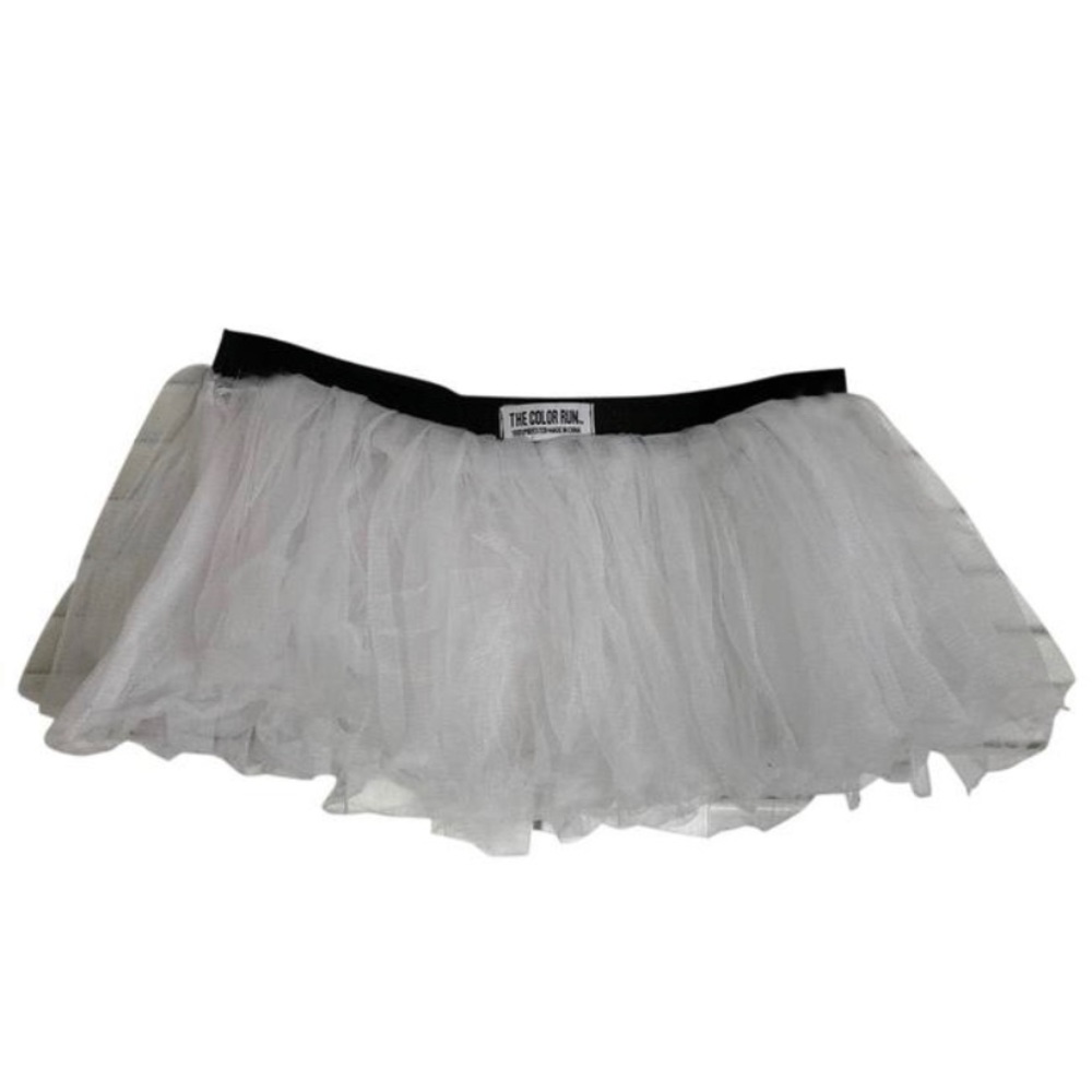 Wos The Color Run Short stretch mini white tutu